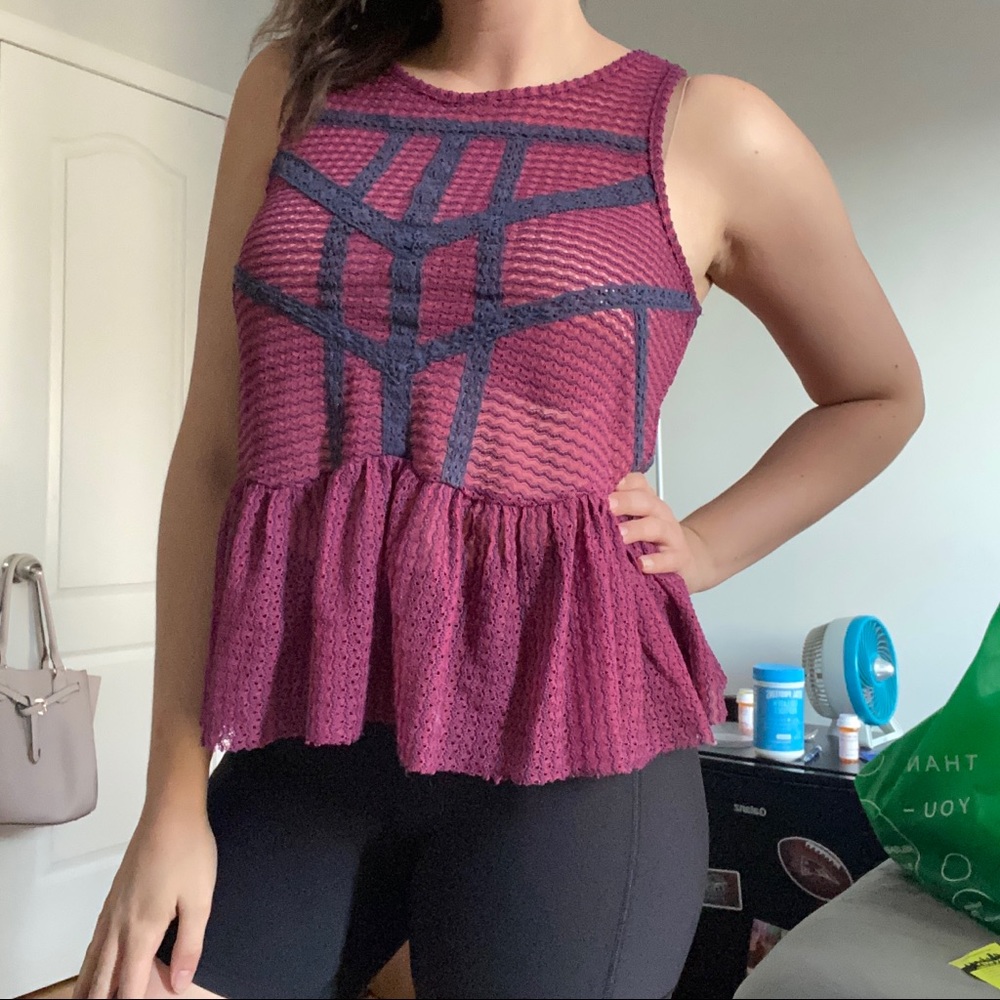 Free People Knit Peplum Top